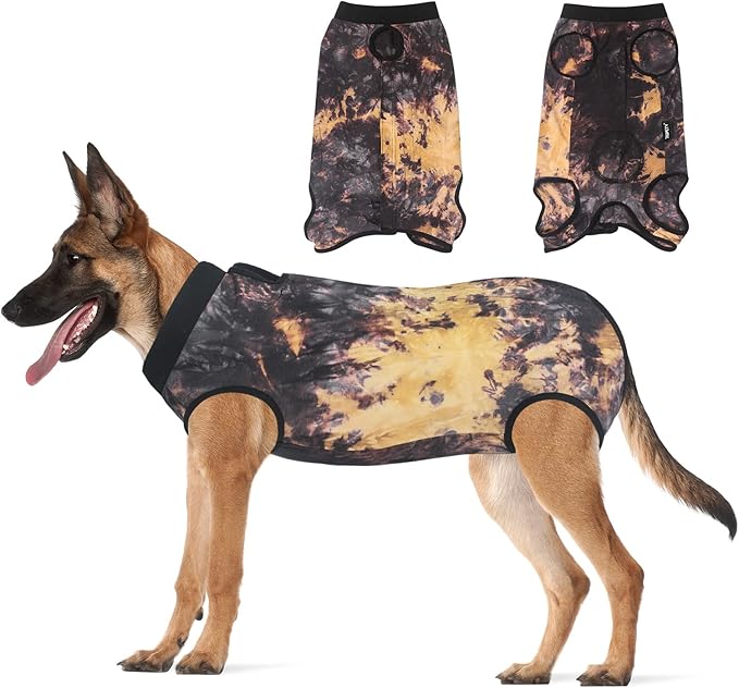 Jiupety Dog Surgical Recovery Suit Adjustable, Not Fit Slim and Long Body, Dogs Suit for Surgery Recovery, 2XL Size, Anti-Licking Surgical Dog Onesies, Tie-dye