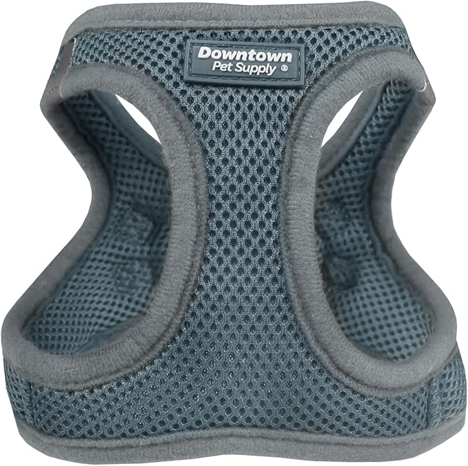 Downtown Pet Supply Step in Dog Harness for Small Dogs No Pull, X-Small, Titanium - Adjustable Harness with Padded Mesh Fabric and Reflective Trim - Buckle Strap Harness for Dogs