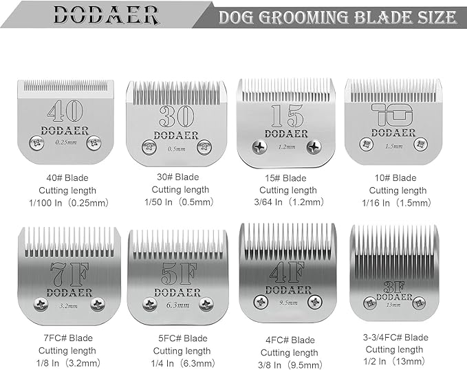 Detachable Pet Dog Grooming Blades of Stainless Steel,Compatible with Andis,Oster A5,Wahl KM10 Series,Size 40/7F/4F,3 Count