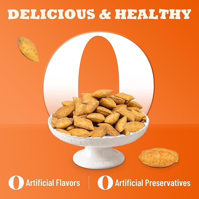 13.05oz Pumpkin Treats for Cat& Dog with Egg Yolk Creamy Core - Crunchy& Soft Cat Treats for Indoor Cats for Skin &Coat, Gut Health with Kitten Training Snacks