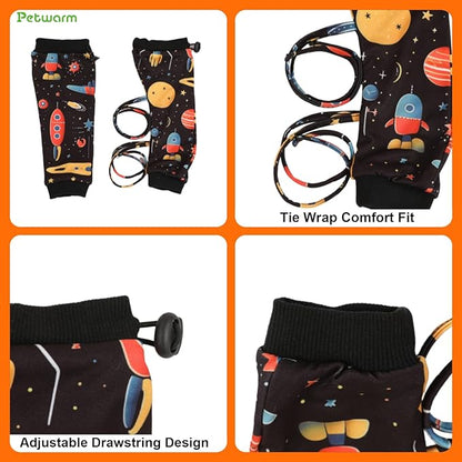 PetWarm Dog Recovery Sleeve 4pcs Set, Dog Leg Sleeve, Ideal for Comfort and Support During Pet Recovery, Suitable for Active or Support Recoverying Pet Use, Black Gold, L