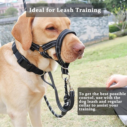 BARKLESS Dog Head Collar, No Pull Head Halter with Soft Padding, Reflective Soft Padded Snout Harness for Medium Dogs, Beagle