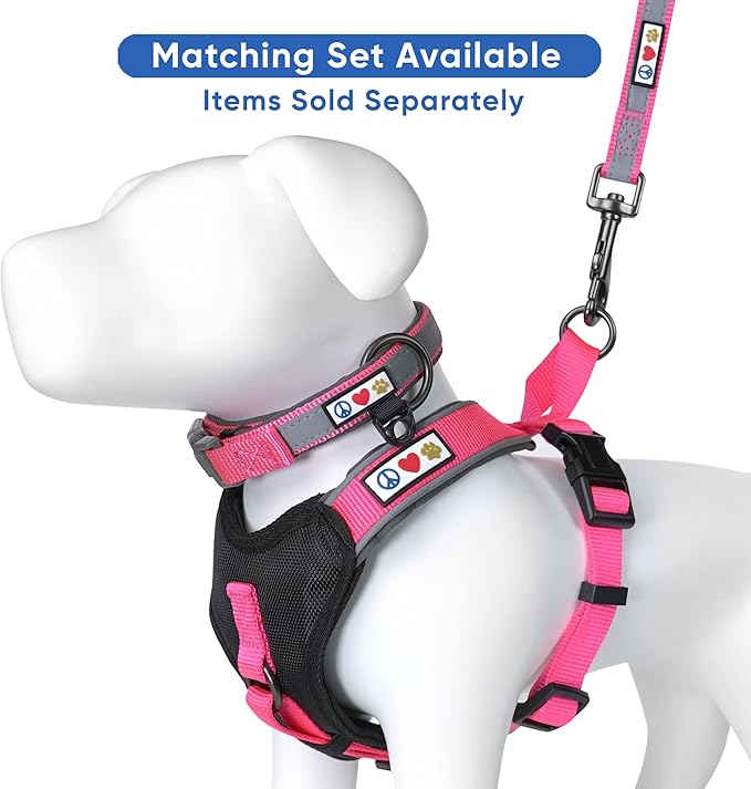 Pawtitas Lumberjack Padded Martingale Collar for Dogs | Soft Neoprene Dog Collar for Your pet's Comfort Made with Reflective Band for Maximum Visibility | Fits Small and Large Pets - XXS Pink