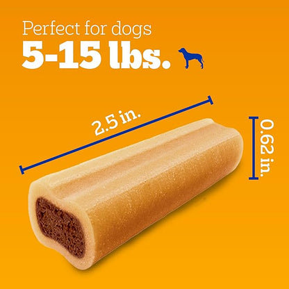 Pedigree Mini Jumbone Small Dog Treats, Dog Bone Like Shell with Beef Flavor, 12 Treats (Pack of 7)