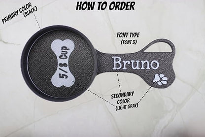 Personalized Dog Food Scoop Custom Scooper Pet Kibble Scoop Food Dispenser Dog Measuring Cup Custom Pet Accessories Gift Idea for Dog Lover (2oz - 1/4cup)