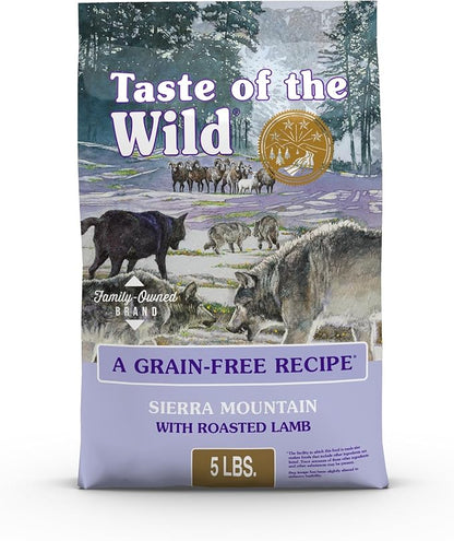 Taste of the Wild Sierra Mountain Grain-Free Canine Recipe with Roasted Lamb Dry Dog Food for All Life Stages, Made with Protein from Real Lamb and Guaranteed Nutrients And Probiotics 5lb