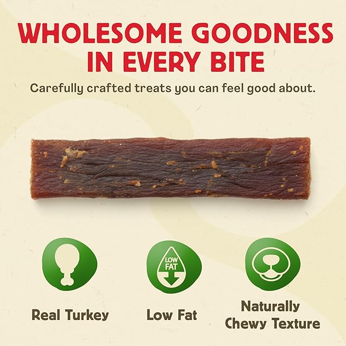 Chewmasters Organic Turkey Jerky with Chicken Dog Treat for All Life Stages - Fresh and Healthy Turkey Dog Treats - High Protein, Real Meat Snack, Grain Free, by-Product Free - USA Made, 2lb
