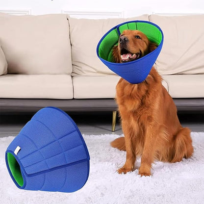 Soft Dog Cone Recovery Collars & Cones After Surgery for Small,Medium Large Dogs,Adjustable Breathable Dog Cone Collar,Protect Pets from Licking Wounds,Soft and Comfortable, Reduce Anxiety (Blue, M)