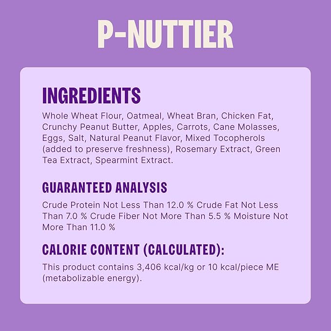 Wellness Old Mother Hubbard Classic P-Nuttier Dog Biscuits, Natural Training Treats, Peanut Butter Flavor, Mini Size, 6 lb Box