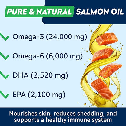 StrellaLab Fish Oil Omega 3 Treats for Dogs (180 Treats) - Allergy & Itch Relief - Skin & Coat Supplement - Joint Health - Wild Alaskan Salmon Oil - Shedding, Itchy Skin Relief - Omega 3 6 9 - EPA&DHA