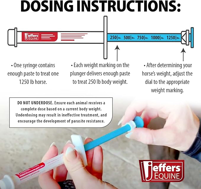 Jeffers Ivermectin Gel Dewormer for Horses - Apple Flavored, 1.87% Broad Spectrum Dewormer Paste with Syringe - Effective Parasite Control for Worms,Pinworms,Bots-Safe for Equine of All Ages-(3 Pack)
