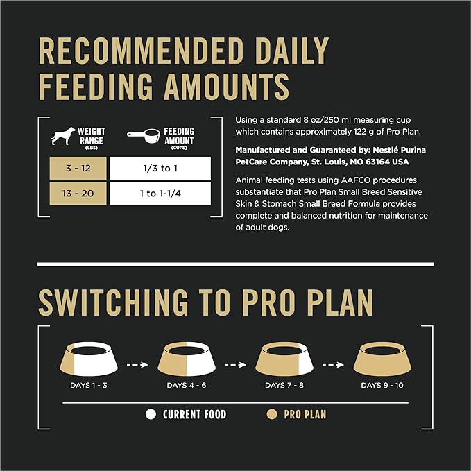 Purina Pro Plan Sensitive Skin and Stomach Dog Food Small Breed, Adult Salmon & Rice Formula - 16 lb. Bag