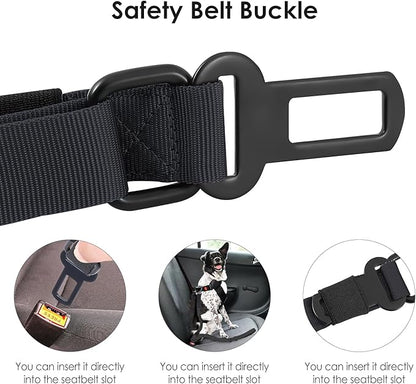 Hotsky Tactical Dog Leash Heavy Duty for Medium Large Dogs that Pull,4-6Ft Strong Bungee Shock Absorbing No Pull Dog Leash with Padded Double Handle and Car Seatbelt,Black