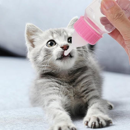 COHEALI 2Pcs Pet Nursing Bottles for Kittens and Puppies Soft Plastic Feeding Bottles with Easy Squeeze Design Safe and Reusable Milk Feeders for Newborn Pets Yellow Pink