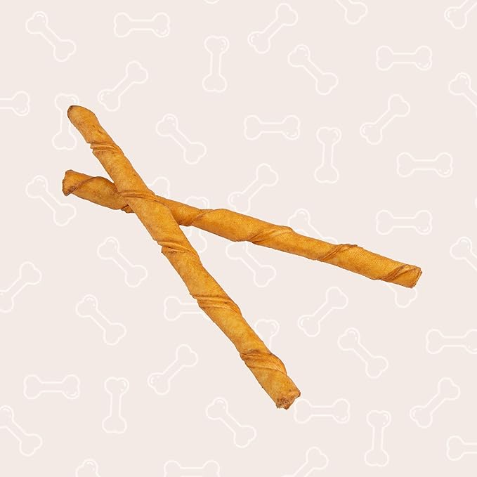 Better Belly Highly Digestible Rawhide Twist Sticks Chews, Treat Your Dog to a Chew with NO Artificial Colors or Flavors 25 Count (Pack of 1)