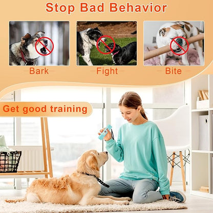 Anti Barking Device for Dogs - Dog Bark Deterrent Devices for Stopping Bad Dog Behavior - Ultrasonic Dog Bark Deterrent, Refuse to Shout and Slap - Best Anti Barking Device Rechargeable（Blue）
