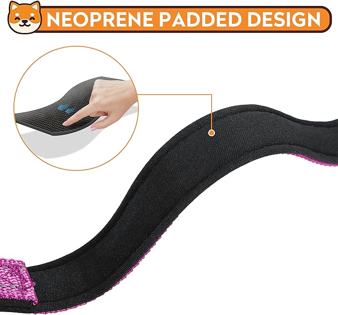 Reflective Dog Collar, Adjustable Soft Neoprene Padded Nylon Pet Collars with Buckle for Small Dogs, Rose Red,S