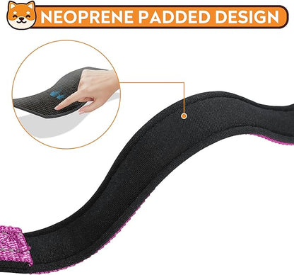 Reflective Dog Collar, Adjustable Soft Neoprene Padded Nylon Pet Collars with Buckle for Medium Dogs, Rose Red,M