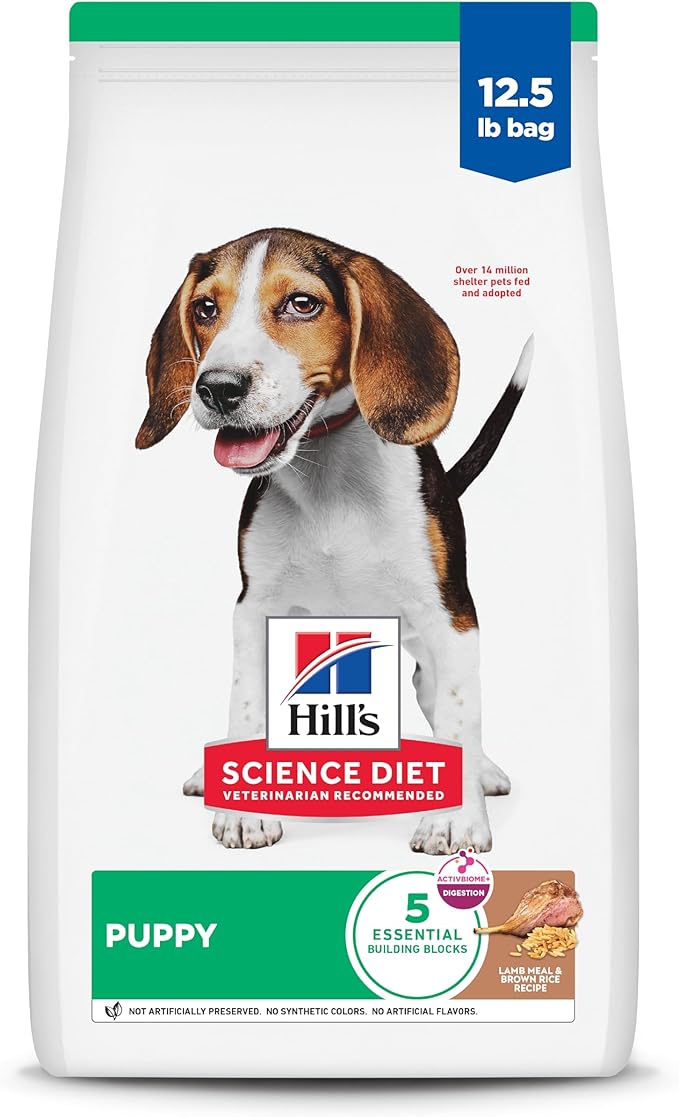 Hill's Science Diet Puppy Dry Dog Food, Lamb Meal & Brown Rice, 12.5 lb. Bag