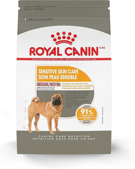 Royal Canin Canine Care Nutrition Medium Sensitive Skin Care Adult Dry Dog Food, 17 lb Bag