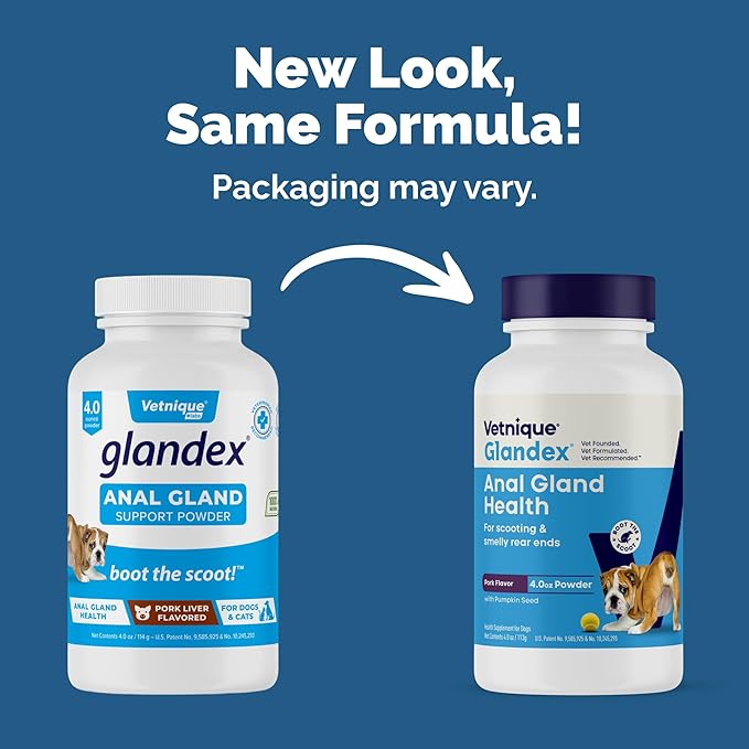 Vetnique Glandex for Dogs Anal Glands Supplement Powder Digestive Health with Fiber, Pumpkin, Digestive Enzymes & Dog Probiotics - Boot the Scoot (4.0 oz, Pork Liver)