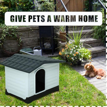 BestPet Dog House Indoor Outdoor Insulated Kennel Durable Plastic Dog House for Small Medium Large Dogs Weather & Water Resistant Pet Crate with Air Vents and Elevated Floor