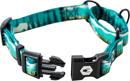 Wolfgang Heavy Duty Martingale Dog Collar with Quick Release Nylon Buckle for Walking & Training, GreatEscape Print, Extra Large