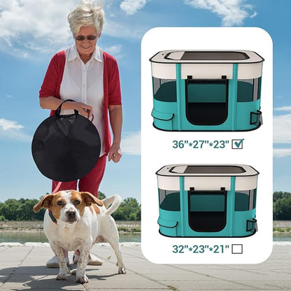 NOCOEX Foldable Playpen for Dogs & Cats, Portable Dog Crates Pet Kennel Tent Fence, Puppy playpen Indoor, Outdoor Travel Use Camping with Carrying Case for Small Medium Dogs,Cats,Animals,Rabbits