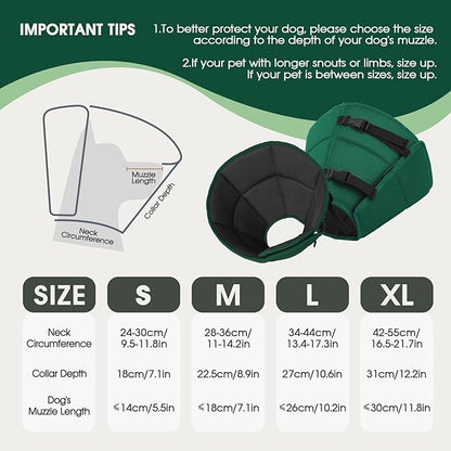 Dog Cone Collar After Surgery for Medium Dogs, Adjustable Soft Recovery Cone for Dogs to Stop Licking Biting, Comfortable Pet Elizabethan Alternative for Wound Healing