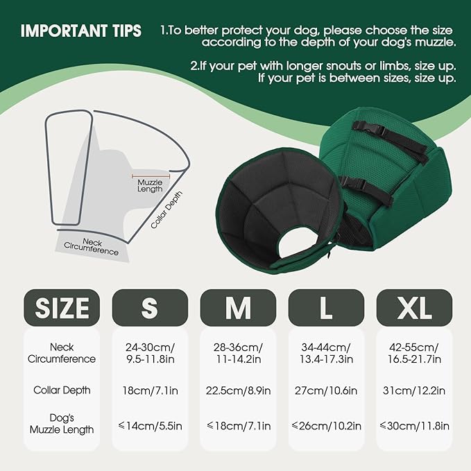 Dog Cone Collar After Surgery for Large Dogs, Adjustable Soft Cone for Dogs to Stop Licking, Professional Elizabethan Collar for Pet, Recovery Cones for Wound Healing & Hot Spots