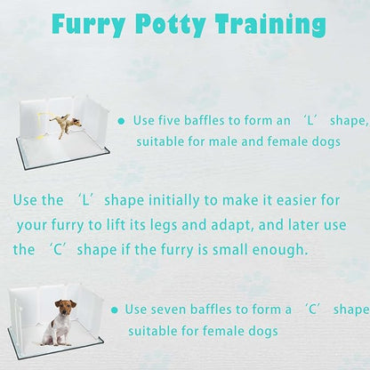 Dog Litter Box with High Walls,Indoor Dog Potty for Small to Medium Dogs,No Spill Pee Pad Holder Tray for Dogs Work with Most Training Pads and Easy to Clean.