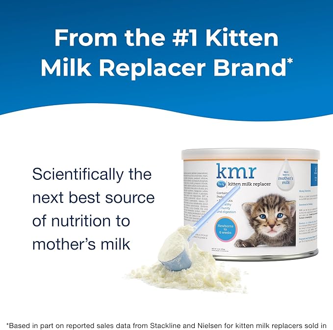 PetAg KMR Kitten Milk Replacer Powder - 6 oz, Pack of 4 - Powdered Kitten Formula with Prebiotics, Probiotics & Vitamins for Kittens Newborn to Six Weeks Old - Easy to Digest
