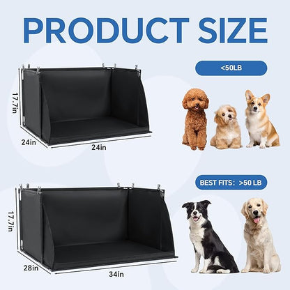 MABOZOO Dog Pee Pad Holder with High Walls, Foldable Dog Litter Box Potty Shields Indoor Potty for Small and Medium Pets, No Spill Pee Pad Holder Tray for Doggy Work (24x24x17.7 in). Patent Pending