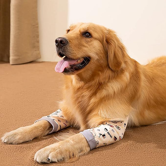 ROZKITCH Dog Surgery Leg Sleeve for Front Legs, Pet Prevent Licking Wound Elbow Knee Protector, Dog Leg Sleeve to Stop Licking Cone Collar Alternative for Sprain ACL CCL Arthritis Cute Dog XL