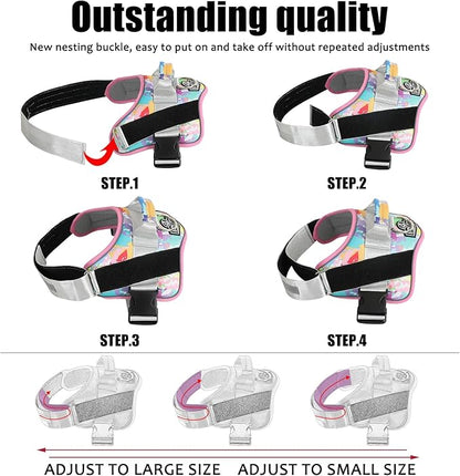 Bolux Dog Harness, No-Pull Reflective Dog Vest, Breathable Adjustable Pet Harness with Handle for Outdoor Walking - No More Pulling, Tugging or Choking (Medium (Pack of 1), OilPainting)