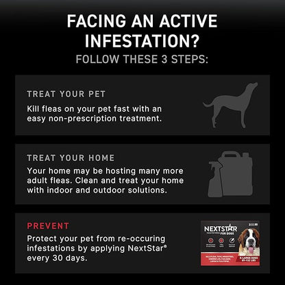 NEXTSTAR Flea and Tick Prevention for Dogs, Repellent & Control, Fast Acting Waterproof Topical Drops, Extra-Large Dog Flea & Tick Control, 6 Monthly Doses