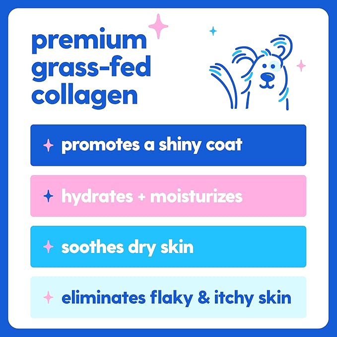 Taily Liquid Collagen for Dogs Skin and Coat Supplement, Cats | Taily Liquid Premium Grass-fed Collagen | Itch Relief for Dogs with Allergies, Biotin, Vitamin C and Hyaluronic Acid | Made in USA