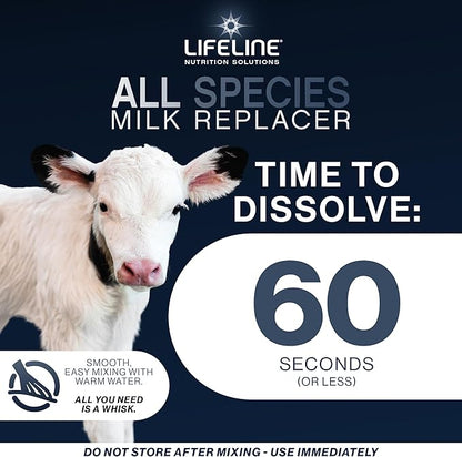 ANNUSO LIFELINE All Species Milk Replacer 20:20, 10lb Bag - All-Milk Formula with LifePulse - For Calves, Piglets, Foals - Supports Growth, Digestion, Immunity - Easy Mix, High Protein & Fat Blend