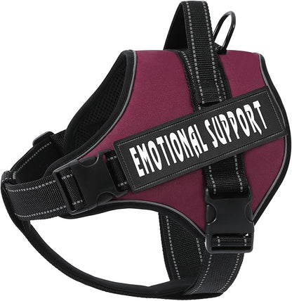 VOOPET Emotional Support Dog Harness, Professional Service Dog Vest for Small Dogs, Reflective, Breathable, Adjustable, No Pull/Choke, ESA Essential Harness
