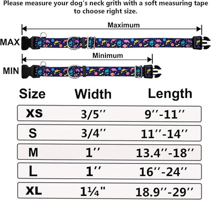 Martingale Collar for Dogs with Buckle No Pull Adjustable Nylon Limited Slip Training Dog Collars (Blue Dinosaur, Medium)