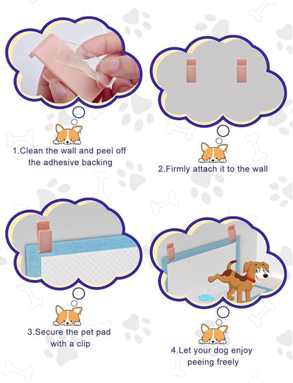 CAPHONT 6 Pcs Potty Training Dog Pee Pad Holder for Leg-Lifting Marking Dogs Indoor Training Pad Holder for Small & Large Size Wee Wee Pad with Nano Gel Strip, White