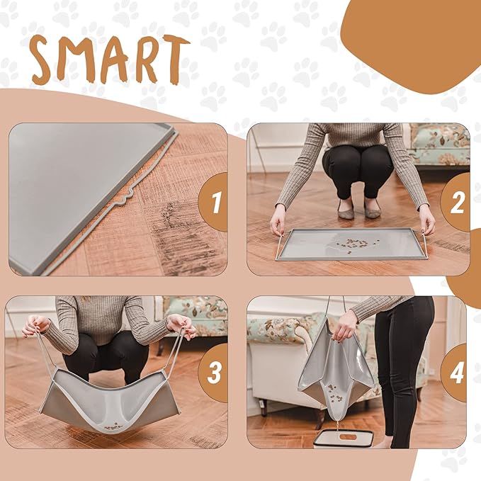 PEGGY11 Deep Stainless Steel Anti-Slip Dog Bowls with Silicone Mat - 2 Bowls + Mat, 2 Cups
