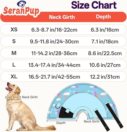 Comfortable Dog Cone - Soft XL Dog Cone Collar for Large Dogs,Adjustable Recovery Cone for Dogs to Stop Licking,Cute Pet Head Neck Elizabethan Cone,Cone Alternative After Surgery,XL,Blue