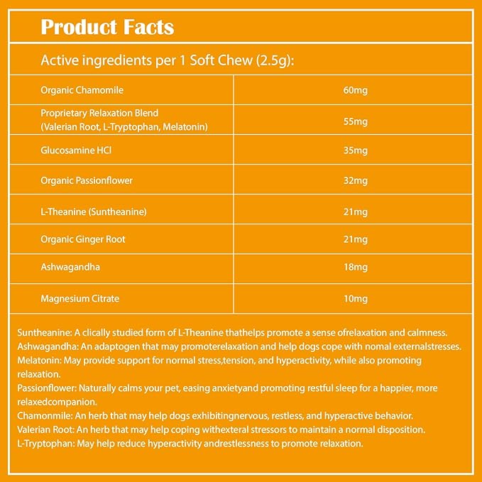 Calming Chews for Dogs - for Everyday Stress, Relaxation, Composure, and Separation Chicken Flavor 120 Count