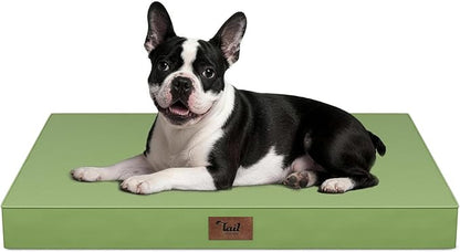Outdoor Dog Bed for Small Dogs, Waterproof Dog Crate Bed for Medium Dogs Cats, Orthopedic Egg Crate Foam Pet Bed with Washable Removable Oxford Cover, Light Green