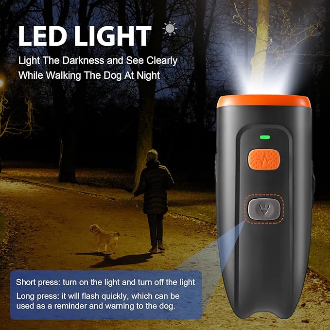 Ultrasonic Dog Barking Control Device, Anti Barking Device Barking Silencer with LED Light, 3 Training Modes Dog Bark Deterrent Devices 20ft Range Dog Training & Behavior Aids w/SOS