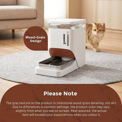 ZOMISIA Gravity Cat Water Dispenser 6L with Stainless Steel Bowl, Automatic Water Bowl Dispenser for Cats, 1.6 Gallon Pet Waterer 100% BPA Free, White