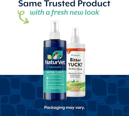 NaturVet Bitter Yuck! No Chew Spray for Dogs, Cats, and Horses Pet Training Spray, Liquid, Made in The USA, 16 Ounce
