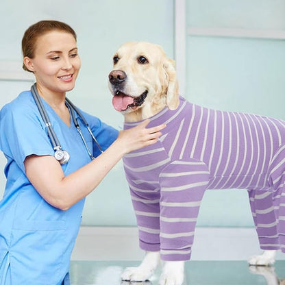Kuoser Recovery Suit for Medium Dogs After Surgery, Long Sleeve Dog Surgery Recovery Suit, Dog Onesie for Abdominal Wounds Skin Disease, Purple L