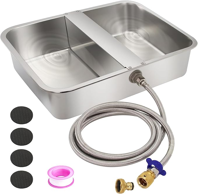 Dog Water Bowl Dispenser Automatic Water Feeder 13.5L/3.5Gal Stainless Steel Extra Large Waterer for Pets Water Feeder for Livestock Animals